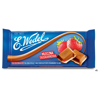 Czekolada mleczna truskawkowa WEDEL 100g