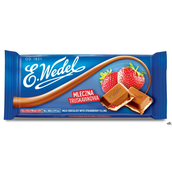 Czekolada mleczna truskawkowa WEDEL 100g