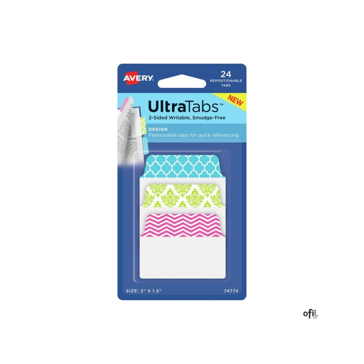 Ultra Tabs - samoprzylepne zakładki indeksujące Avery Zweckform.• Niezawodnie przylegają, ale można je łatwo usunąć bez uszkadza