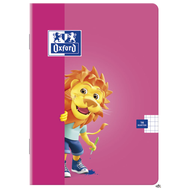 Zeszyt A5 16k, linia podwójna kolorowa, OXFORD, LION 400106954