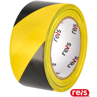 Taśma ostrzegawcza żółto-czarna 50mm x 33m REIS samoprzylepna TASO-WRG YB