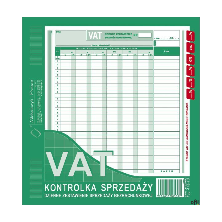 418-2 Kontro.sprz.VAT 2/3 A4N! MICHALCZYK I PROKOP
