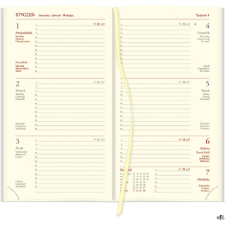 Kalendarz Cross A6 tygodniowy p. kremowy Nr kat. 219 A6TK czarny 2024 WOKÓŁ NAS