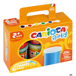 Farba tempera do malowania palcami 6kl 80ml CARIOCA BABY 170-2275 OD 2 LAT