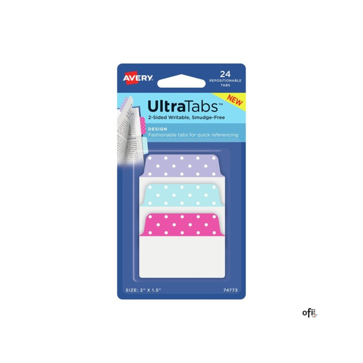 Ultra Tabs - samoprzylepne zakładki indeksujące Avery Zweckform.• Niezawodnie przylegają, ale można je łatwo usunąć bez uszkadza