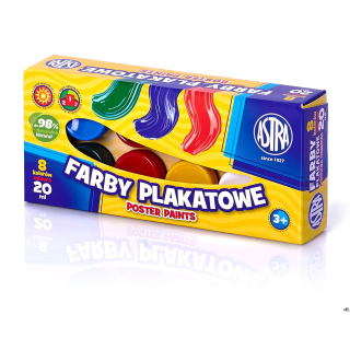 Farby plakatowe Astra 8 kolorów - 20 ml, 83112903 /301123041