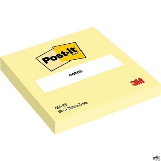 Bloczek_samoprzylepny POST-IT (654), 76x76mm, 1x100 kart., żółty