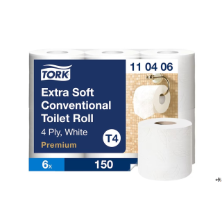 Papier toaletowy PREMIUM TORK biały 19m celuloza 110406 (6 rolek) ekstra soft SALE HIGIENA