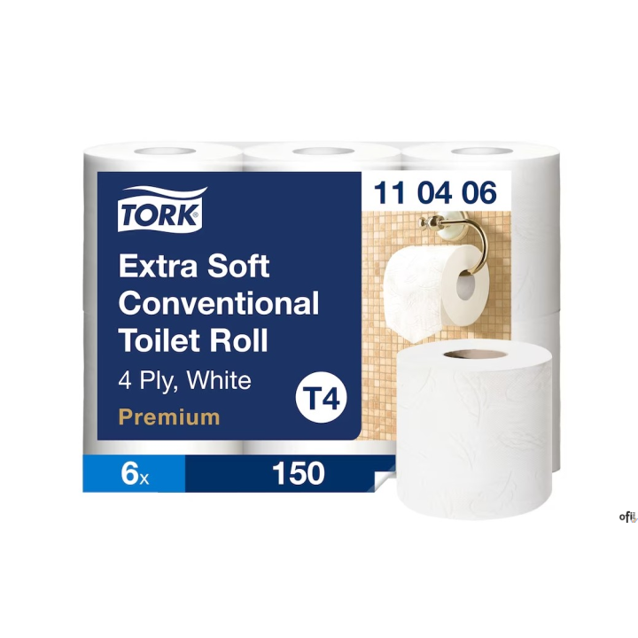 Papier toaletowy PREMIUM TORK biały 19m celuloza 110406 (6 rolek) ekstra soft SALE HIGIENA