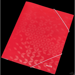 Teczka kartonowa z gumką WOW Leitz, czerwona 39820026 .