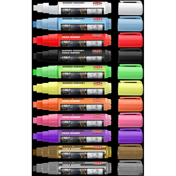 Marker kredowy, końcówka ścięta 8mm, 8g tuszu fioletowy TO-291 Toma