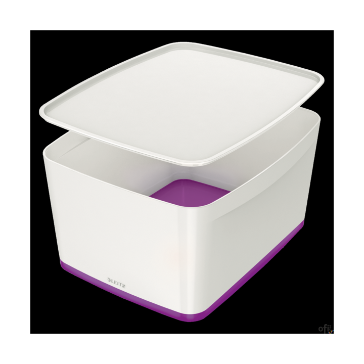 Pojemnik MyBox duży z pokrywką, biało-fioletowy 52161062