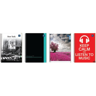 Kołozeszyt B5 160k kratka z kolorowymi marginesami mix INTERDRUK