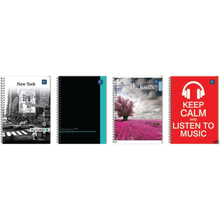 Kołozeszyt B5 160k kratka z kolorowymi marginesami mix INTERDRUK