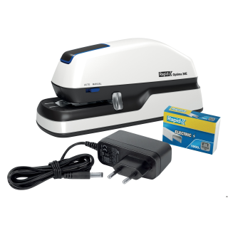 Zszywacz elektryczny Rapid Optima 20E, do 20 kartek, na baterię lub zasilacz, biały, 2102351