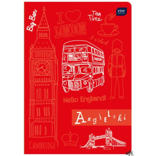 Zeszyt A5 60k.kratka J.ANGIELSKI HYBRID FSC C RED INTERDRUK