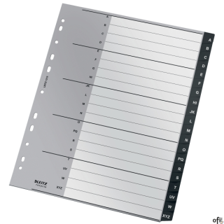 Przekładki Recycle, A - Z, A4, PP, czarne Leitz, 12190000