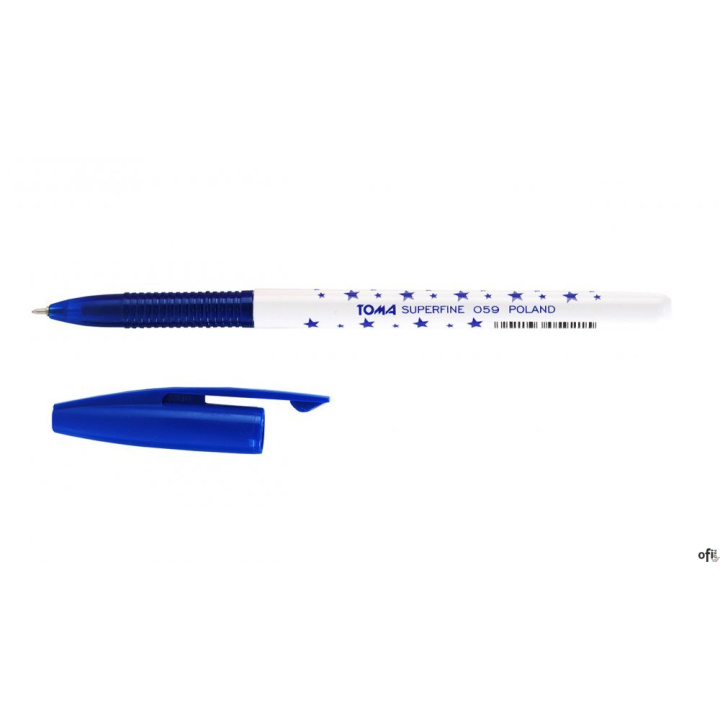 Długopis w gwiazdki SUPERFINE z supercienką końcówką, 0,5mm niebieski TO-059 Toma