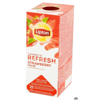 Herbata LIPTON REFRESH Strawberry czarna (25 kopert fol.)
