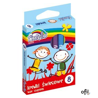Kredki FIORELLO świecowe 8 kolorów 170-1382