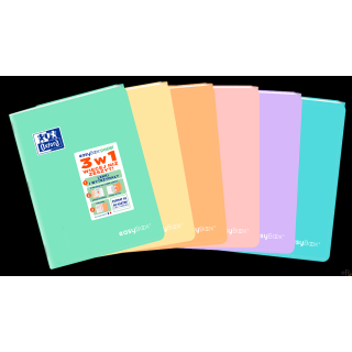 Zeszyt OXFORD PP EASYBOOK pastel A5 60k 90g mix linia z marginesem 400161236