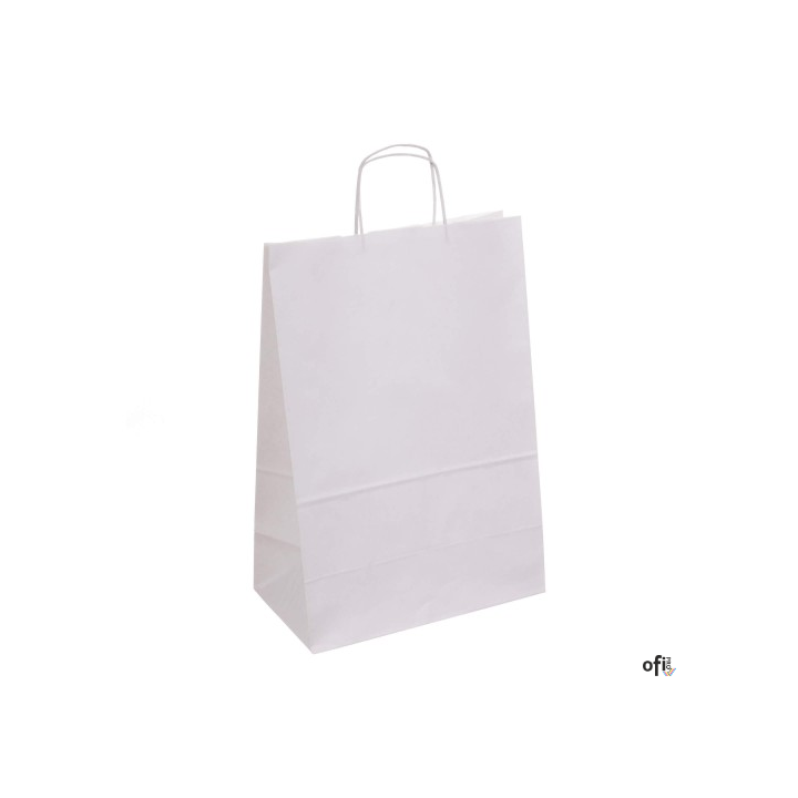 Torba papierowa ECOBAG 305x170x425mm biała 100g ekologiczna