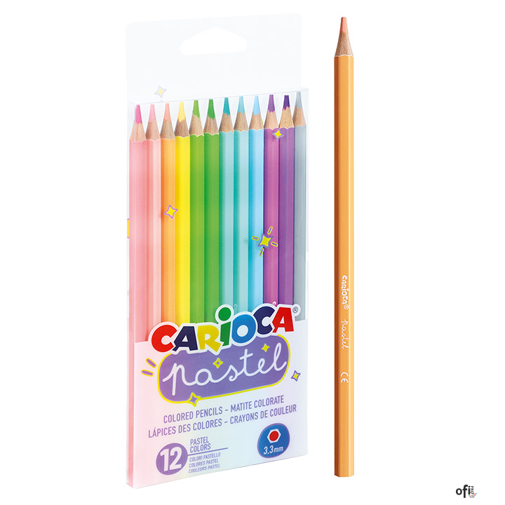Kredki Ołówkowe Pastelowe CARIOCA 12 kolorów (43034) 160-2229