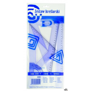 Komplet geometryczny duży z linijką 30cm 2002PR PRATEL