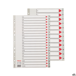 Przekładki plastikowe szare PP alfabetyczne A4 Esselte, A-Z maxi, 100129