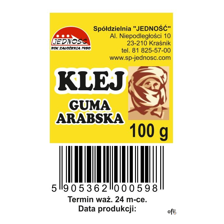 Klej guma arabska 100g butelka JEDNOŚĆ