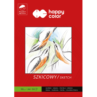 Blok szkicowy Młody Artysta, A4, 50 ark, 90g, Happy Color HA 3709 2030-M50