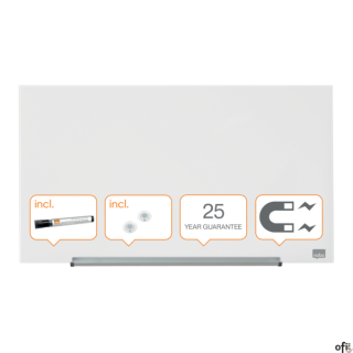 Szklana tablica Nobo Impression Pro 680x380mm, lśniąca biel 1905175