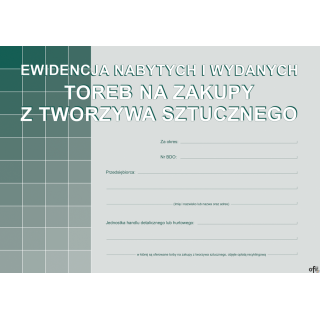 S-200-3 Ewidencja nabytych i wydanych toreb na zakupy z tworzyw sztucznych A5 MICHALCZYK I PROKOP SALE