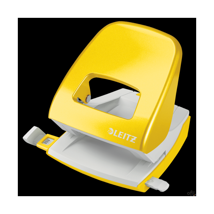 Dziurkacz duży metalowy Leitz, żółty, 10 lat gwarancji, 30 kartek 50081016