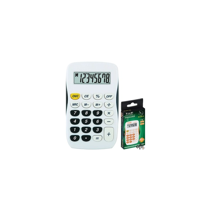 Kalkulator TOOR TR-295-K BIAŁO-CZARNY, 8 pozycyjny, kieszonkowy 120-1769