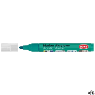 Marker akrylowy, fibrowa końcówka okrągła 2-5mm,  zielony TO-402 Toma