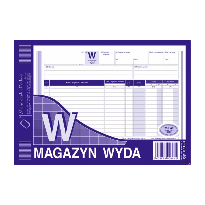 371-3 MW magazyn wyda A5 wielokopia 80kart. MICHALCZYK i PROKOP