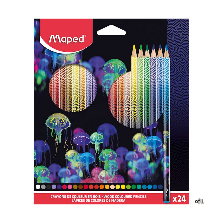 Kredki Deepsea 24 szt. pudełko z zawieszką Maped 831705