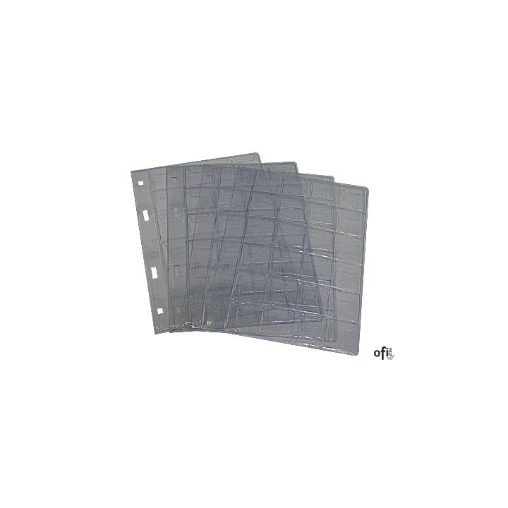 Wykonana z folii przeżroczystej, format 155x202mm. Karta posiada 24 kieszonki o rozmiarze 32x32mm. Komplet zawiera 5 kart.