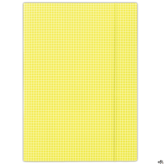 Teczka z gumką,A4, 400gsm,3skrzydła, DONAU żółta w kratkę FEP11 (X)