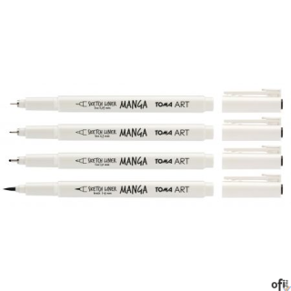 Cienkopisy MANGA 4 koncówki 0,03mm/03,mm/1,0mm/brush,  TO-346 Toma