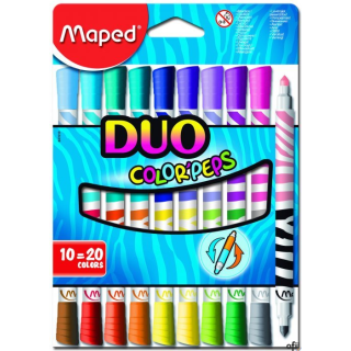 Flamastry dwustronne DUO 10szt 20kol COLORPEP 847010