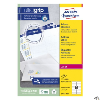 Etykiety adresowe L7162-100 99,1 x 33,9 100 ark. Avery Zweckform