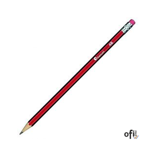 Ołówek techniczny z gumką czerwono-czarny H 12 szt. TITANUM (X)