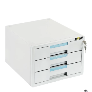 Szafka na dokumenty YELLOW ONE YL-SP03GY plastikowa - 3 szufl. + zamek, szaro-niebieska 120-1895