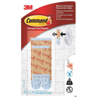 Paski wymienne Command_ (BATH-22), wodoodporne, transparentne