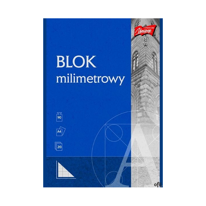 Blok milimetrowy A4 20kartek UNIPAP