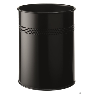 Kosz na śmieci metalowy czarny z perforacją 15l 330001 DURABLE 15/P30mm