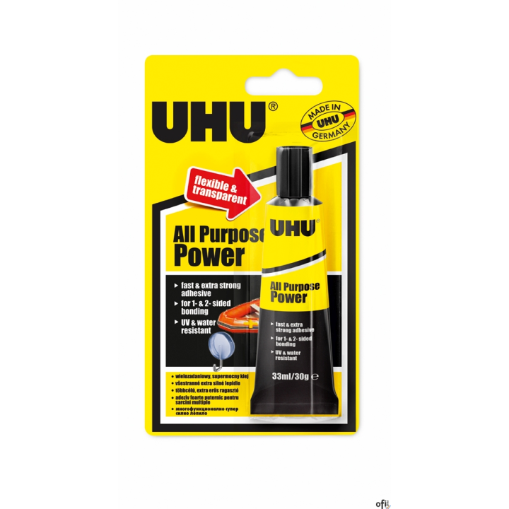 Klej UHU Power Transparent 33ml  U37655
