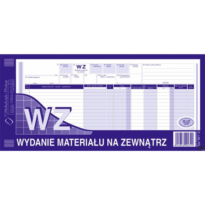 361-2 WZ wydanie materiałów na zewnątrz 1/3 A3 80 kartek MICHALCZYK